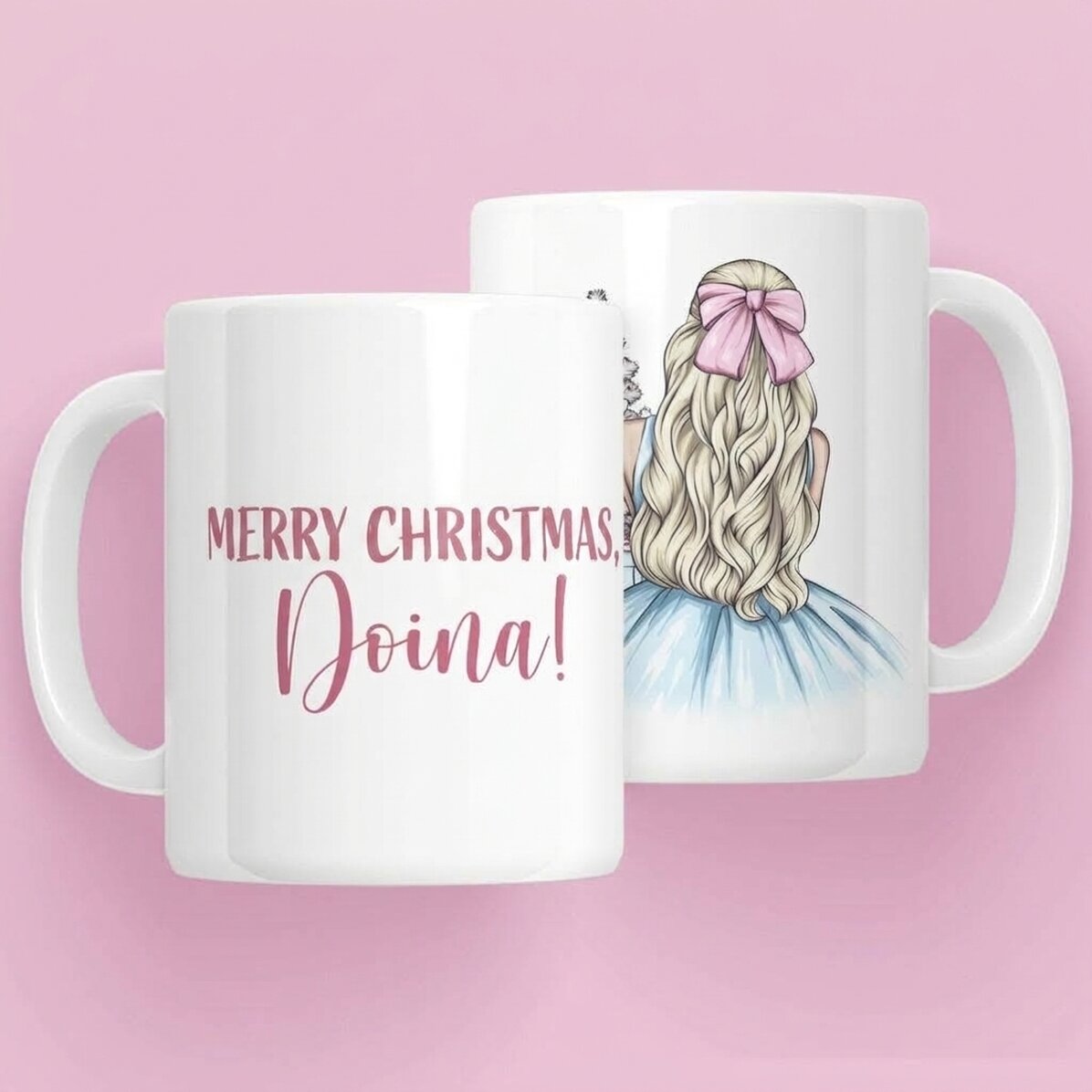 Personalisierte Tasse mit Namen – Christmas Princess Blue