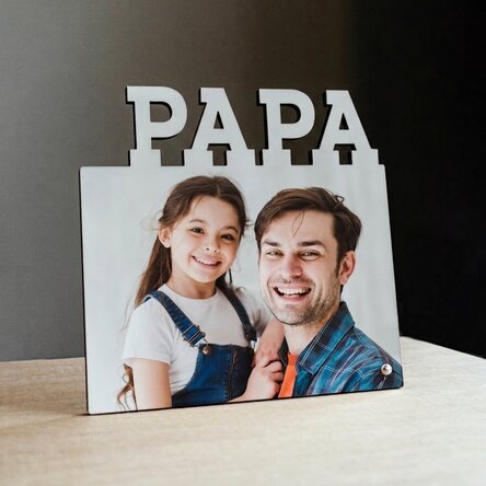 Personalisierter Fotorahmen für den Schreibtisch mit einem Foto – Modell DAD