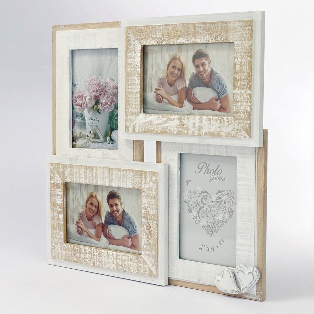 Fotorahmen für 4 Fotos, 35 x 35 cm – Vintage-Modell