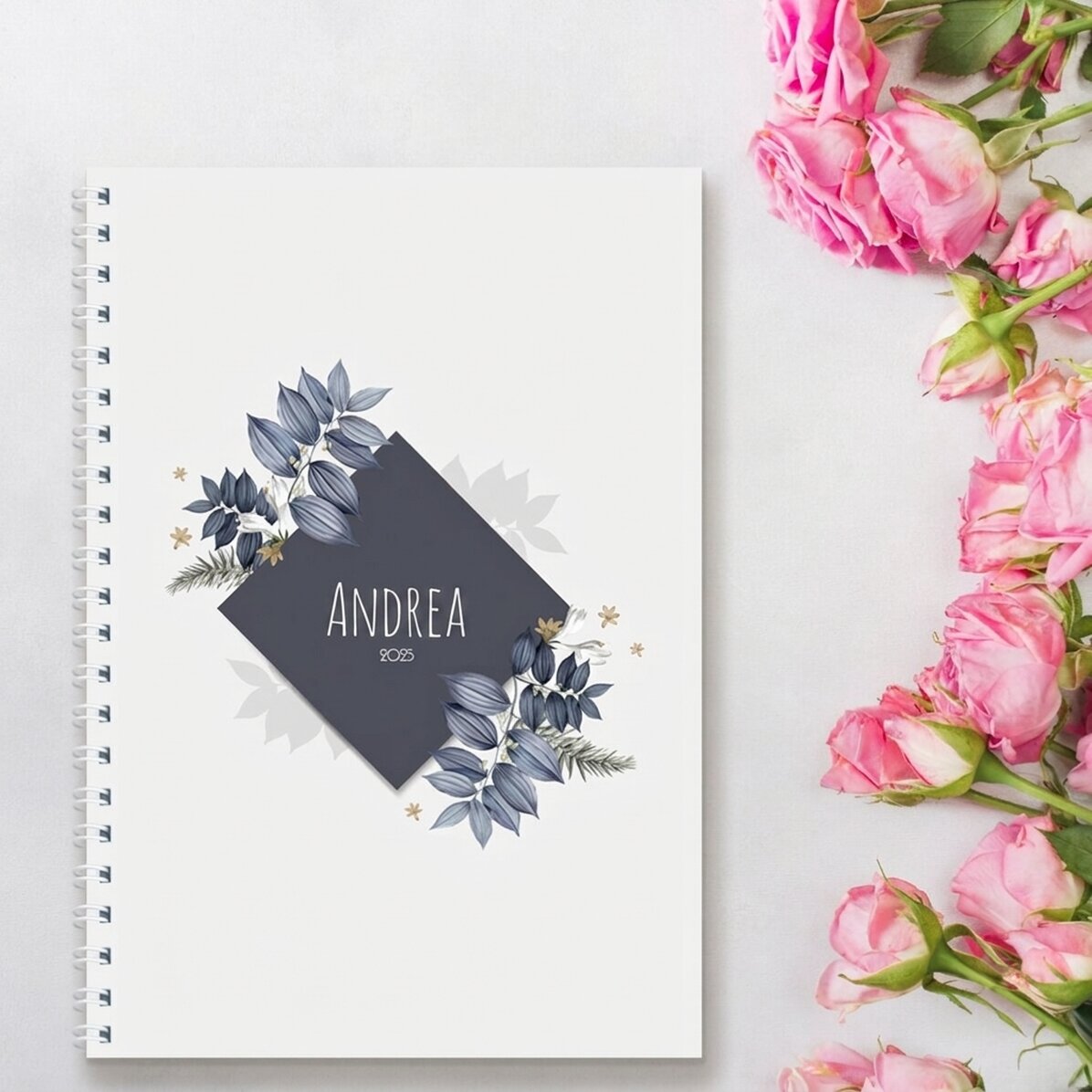 Personalisiertes Notizbuch mit Text – Flowers
