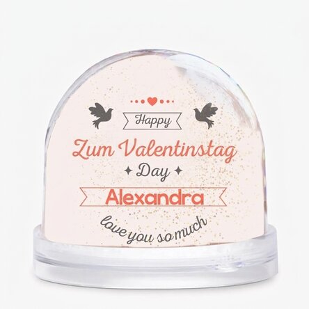 Personalisierte Schreibtischkugel mit Foto und Text – „Love you so much“