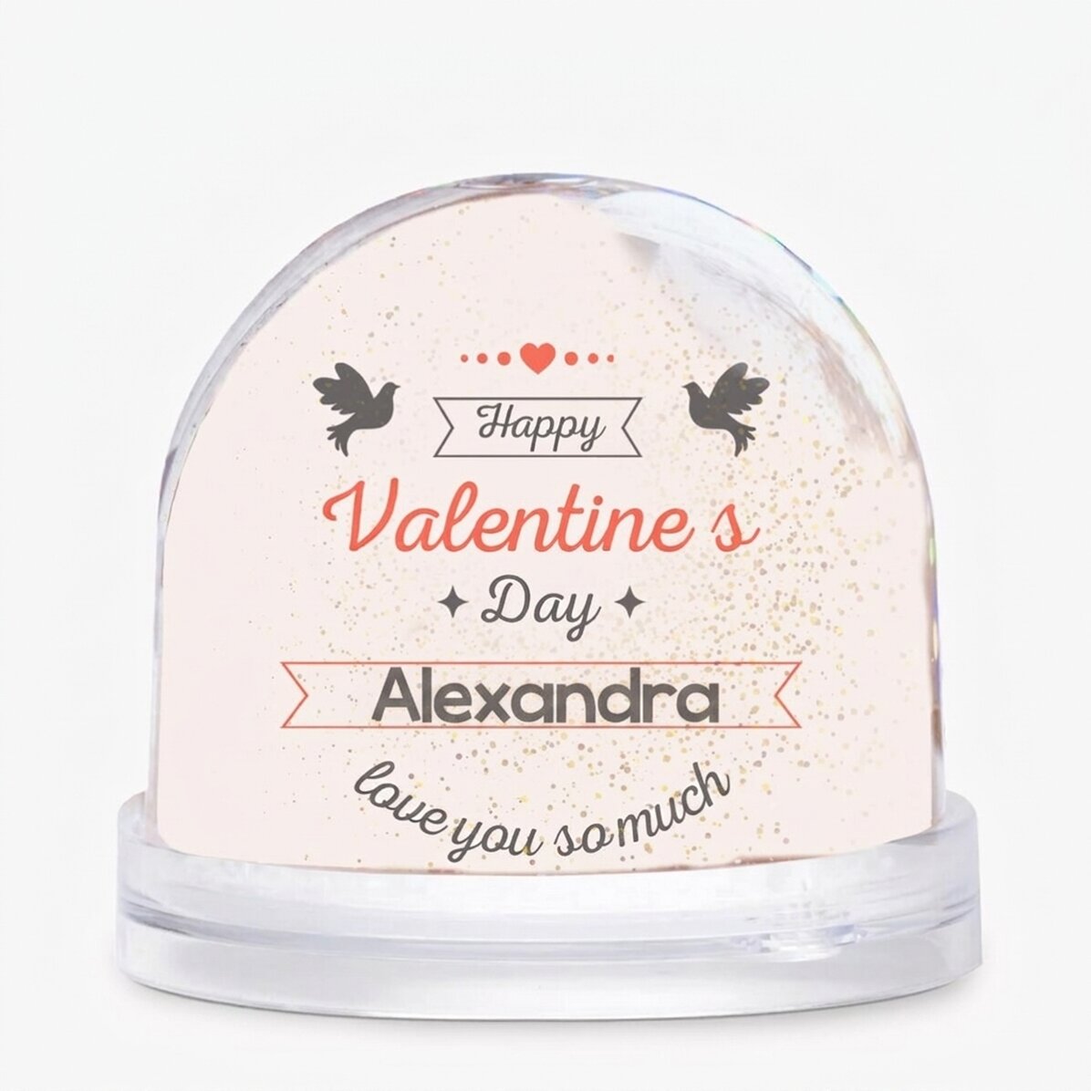 Personalisierte Schreibtischkugel mit Foto und Text – „Love you so much“