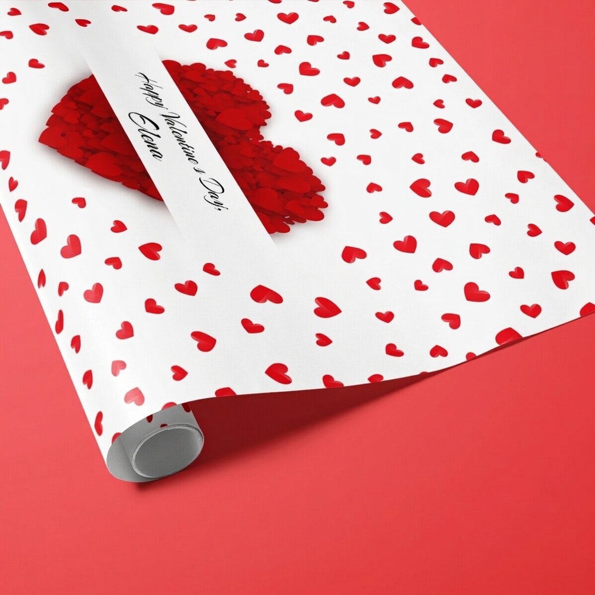 Individuell gestaltetes Geschenkpapier – Love is in the air