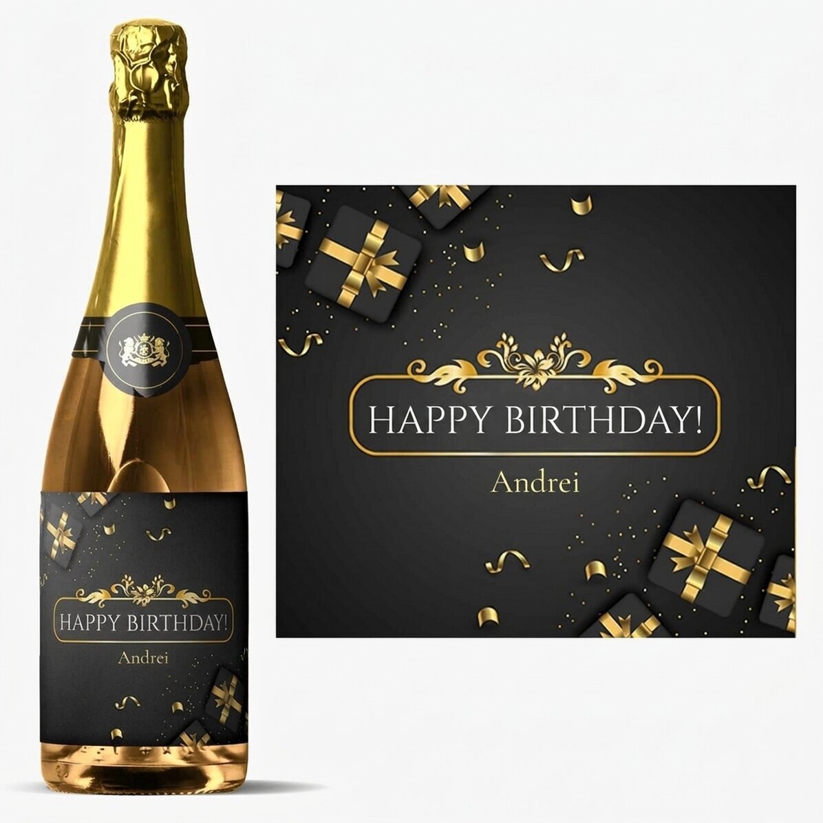 Personalisierter Sekt mit Botschaft – Herzlichen Glückwunsch zum Geburtstag