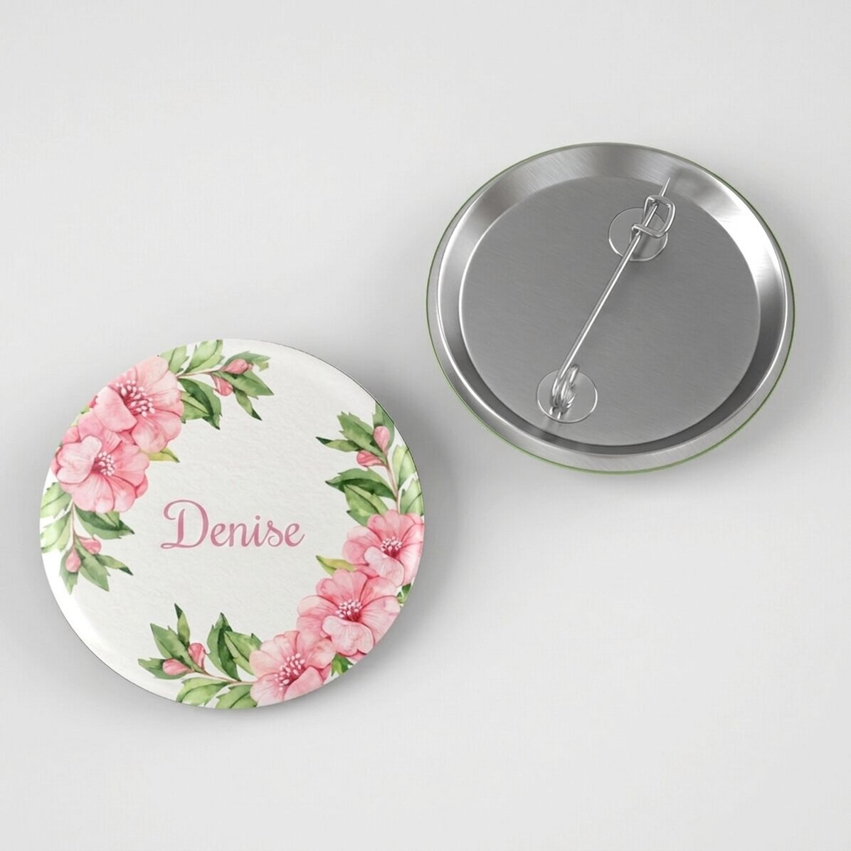 Personalisiertes Abzeichen mit deinem Namen – Flowers