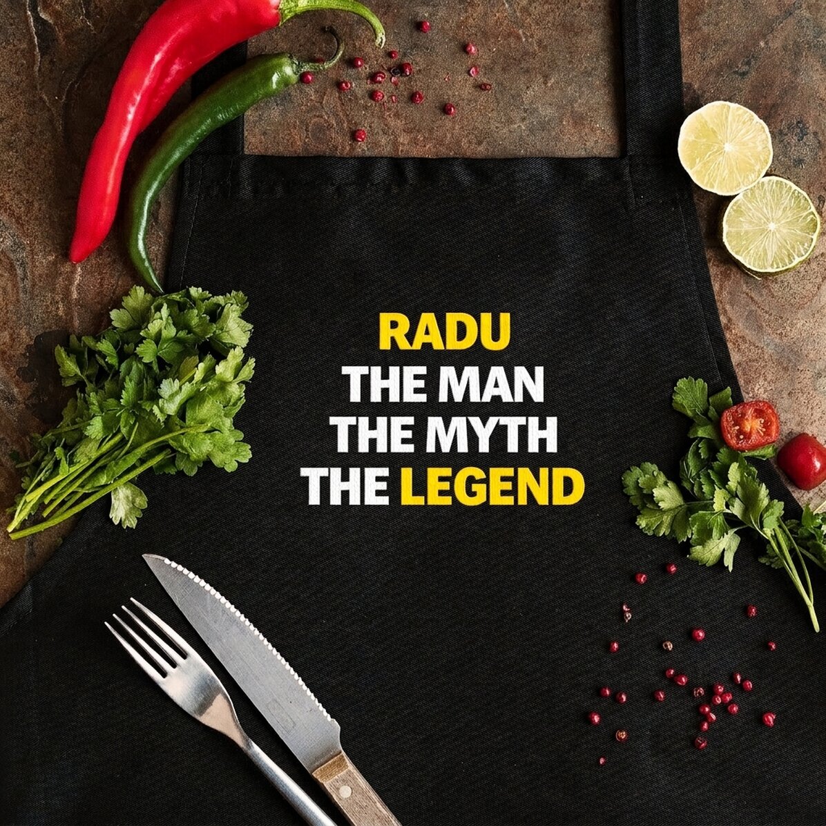Individuell gestaltete Karte mit Text – The Legend