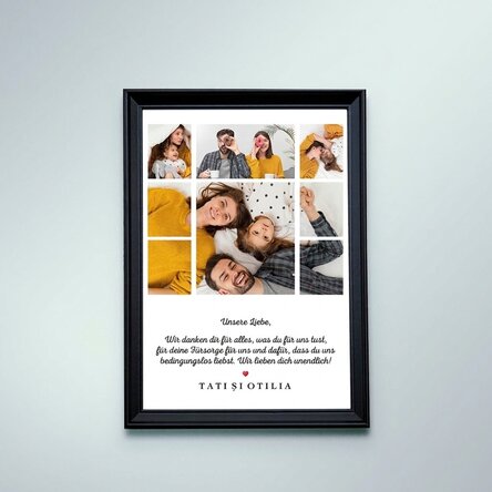 Personalisierter Fotorahmen mit Fotocollage und Text – A4