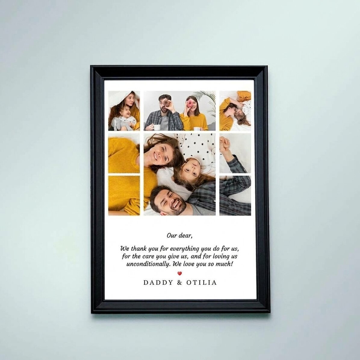 Personalisierter Fotorahmen mit Fotocollage und Text – A4