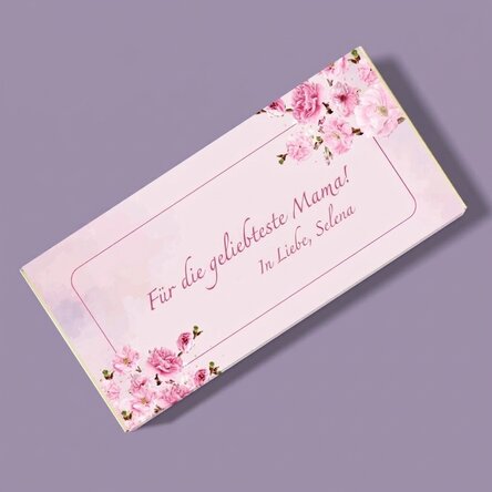 Personalisierte Schokolade mit Schriftzug – Cherry Blossom