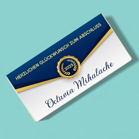 Personalisierte Schokolade mit Text – Glückwünsche zum Schulabschluss