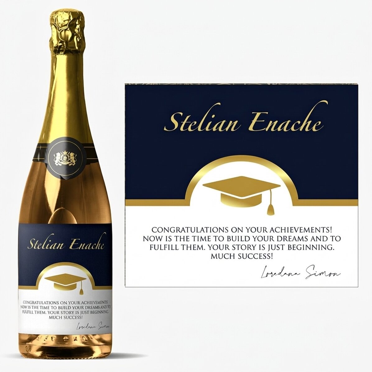 Personalisierter Sekt mit Text – Abschlussfeier