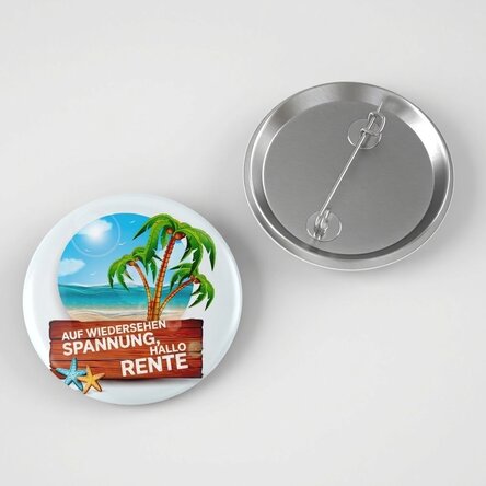 Personalisiertes Button mit Text – Goodbye, hello