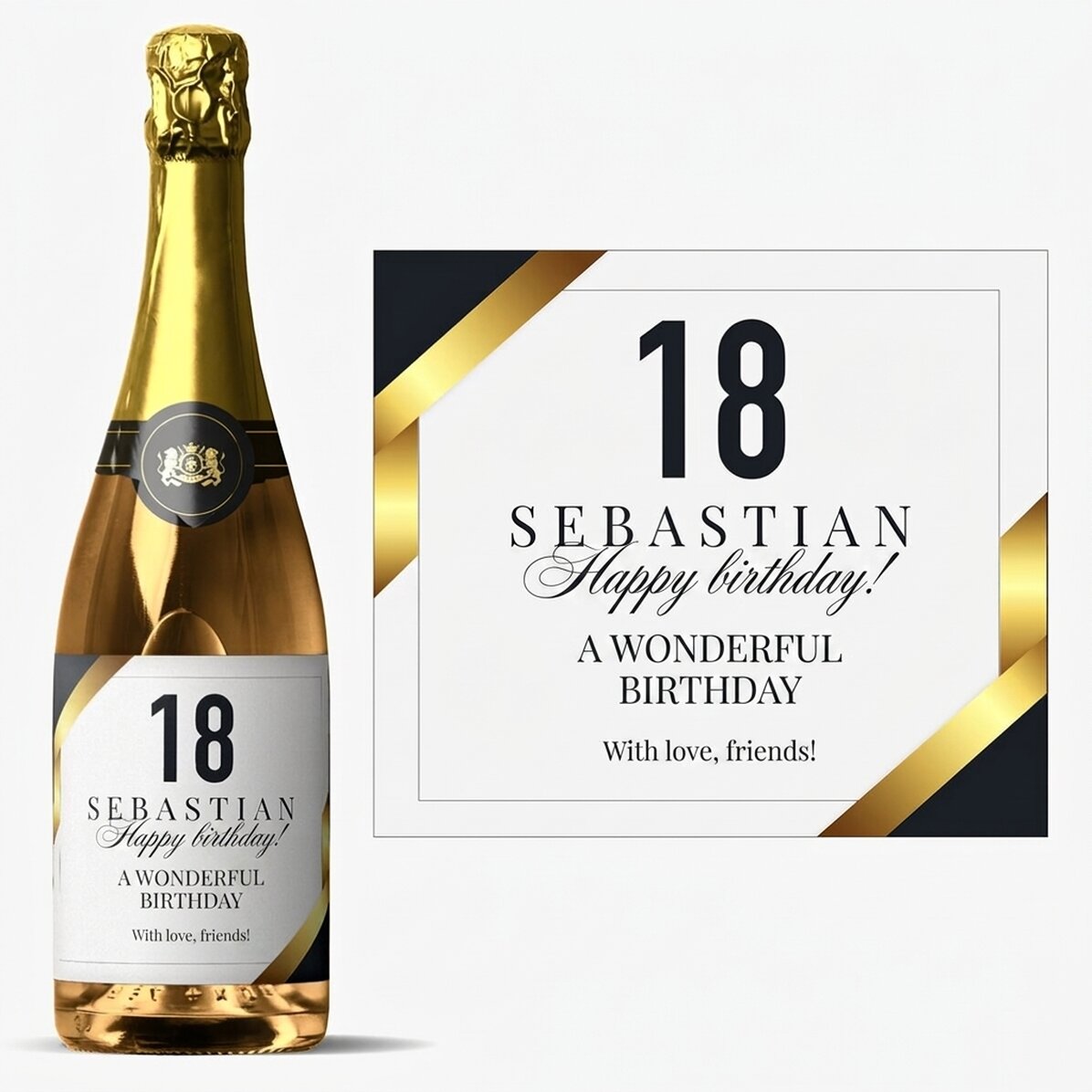 Personalisierter Sekt mit Text zur Volljährigkeit