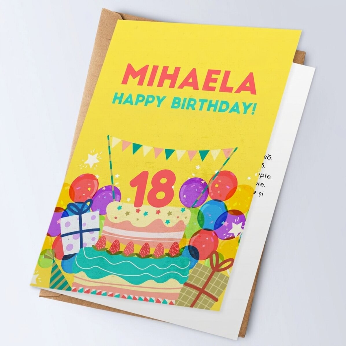 Personalisierte Grußkarte mit Text – Happy Birthday!