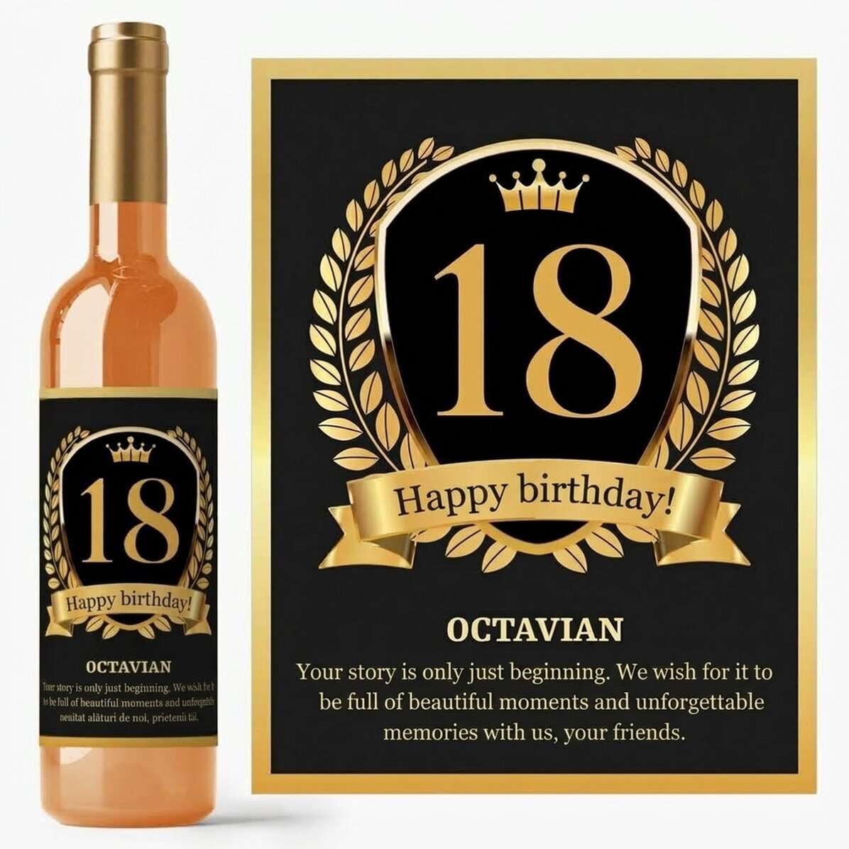 Wein mit individueller Beschriftung zur Volljährigkeit