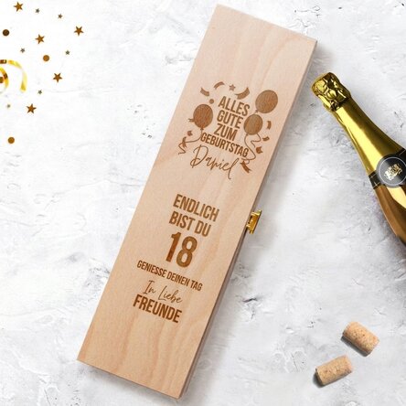 Personalisierte Sektverpackung – Modell „Geburtstag“