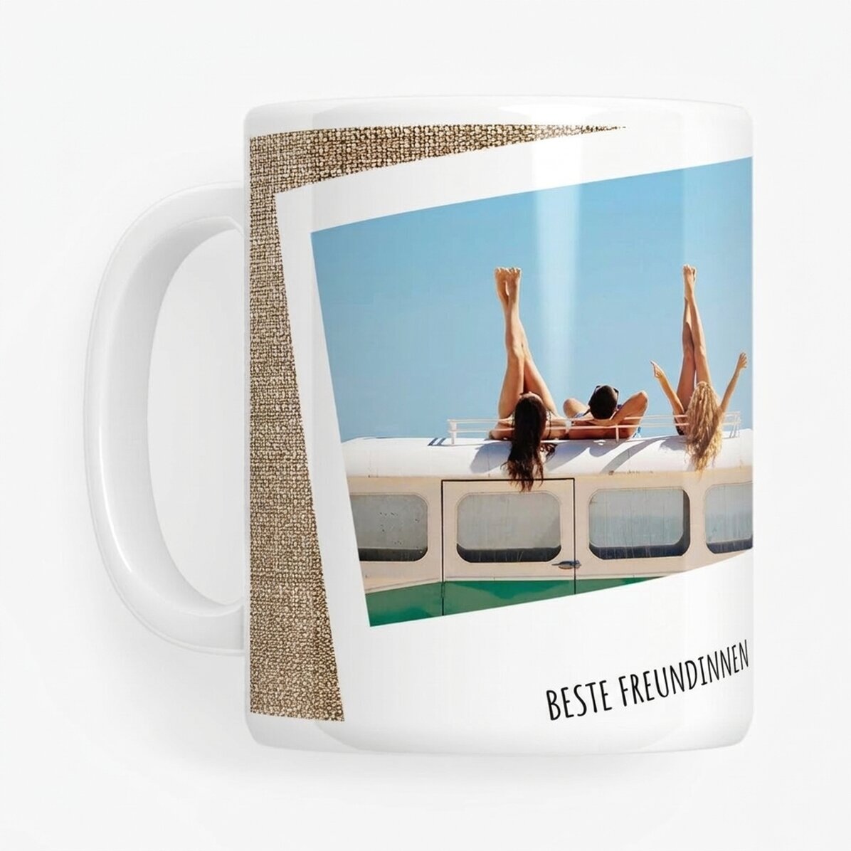 Personalisierte Tasse mit 2 Fotos und Text – Unvergessliche Erinnerungen
