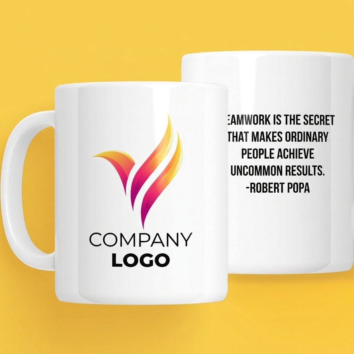 Personalisierte Tasse mit Logo und Text