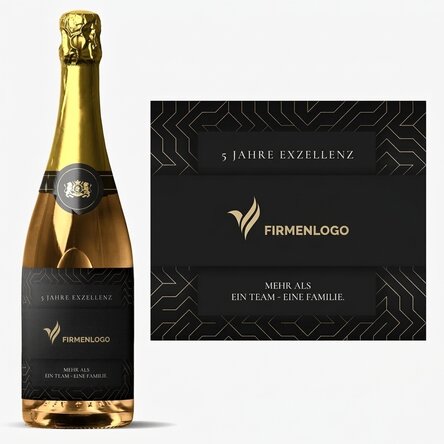Personalisierter Sekt mit Text – Markenjubiläum