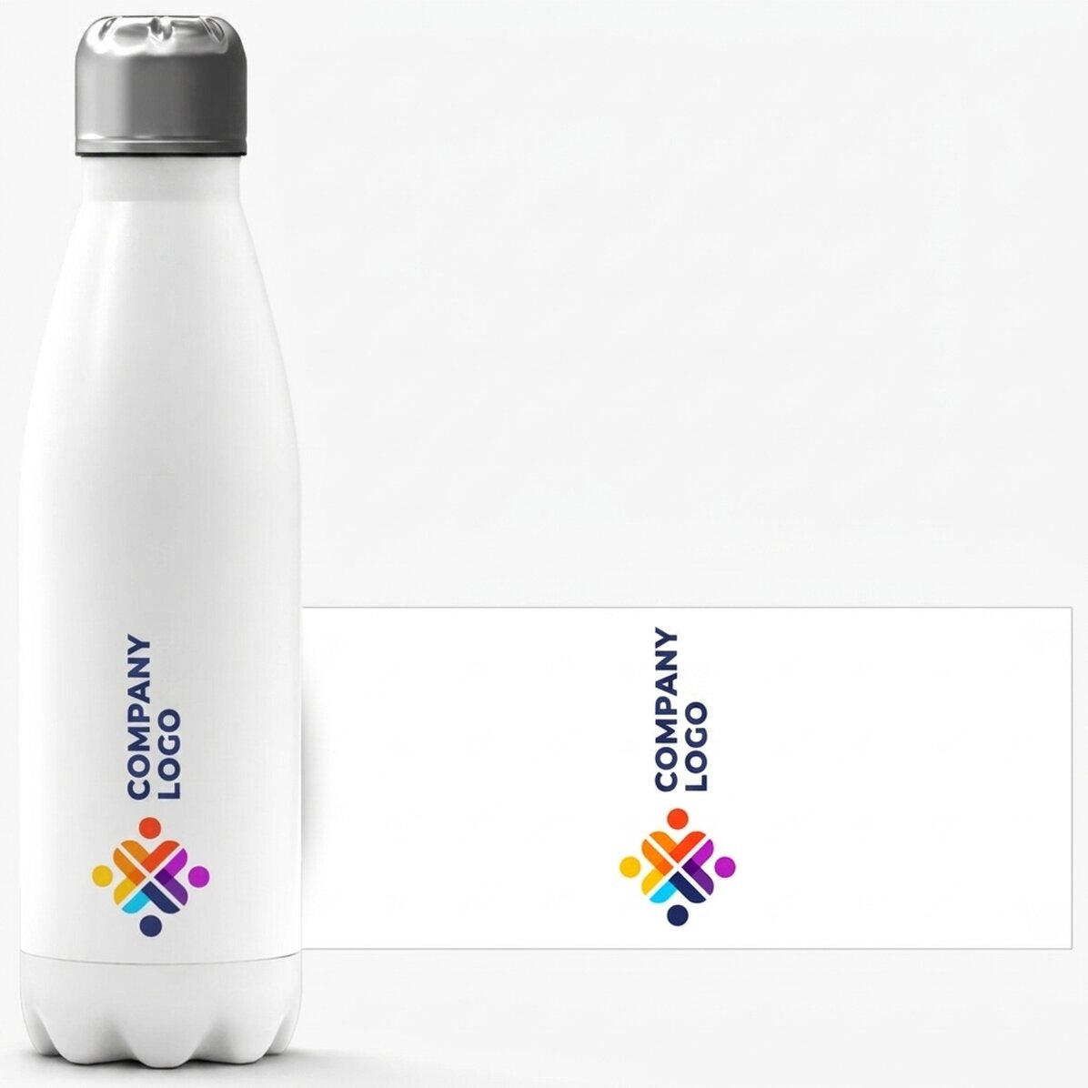 Thermoskanne mit weißem Boden, individuell mit Logo bedruckt