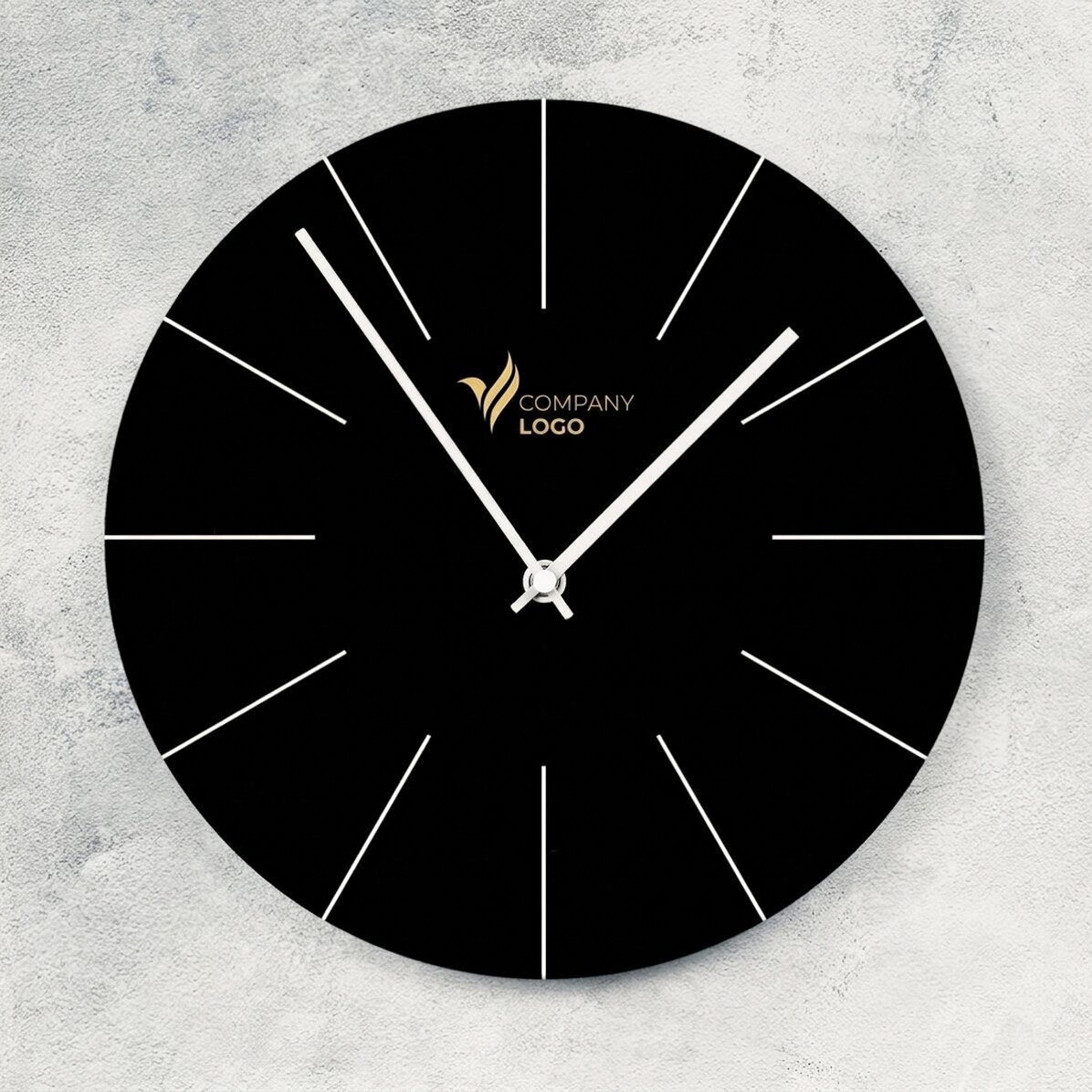 Personalisierte Uhr mit Logo – Schwarz