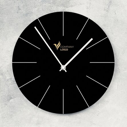 Personalisierte Uhr mit Logo – Schwarz