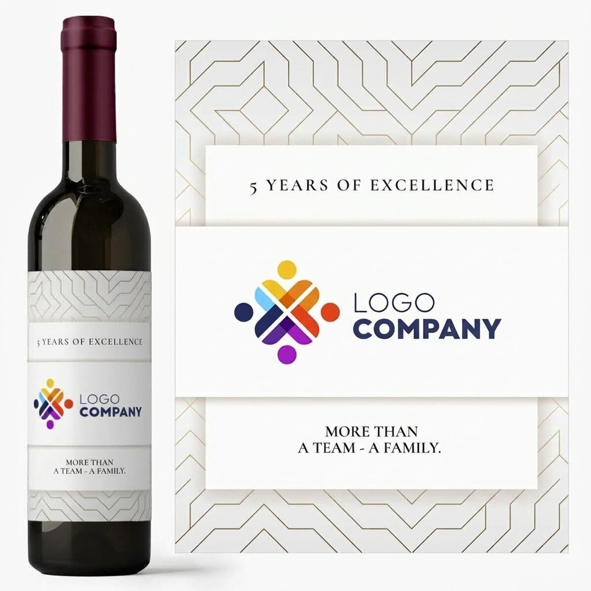 Wein mit individuellem Logo und Text – Markenjubiläum