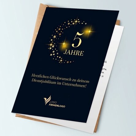 Individuell gestaltete Grußkarte mit Logo und Text
