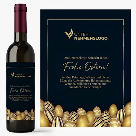 Wein mit individuellem Logo und Text zu Ostern
