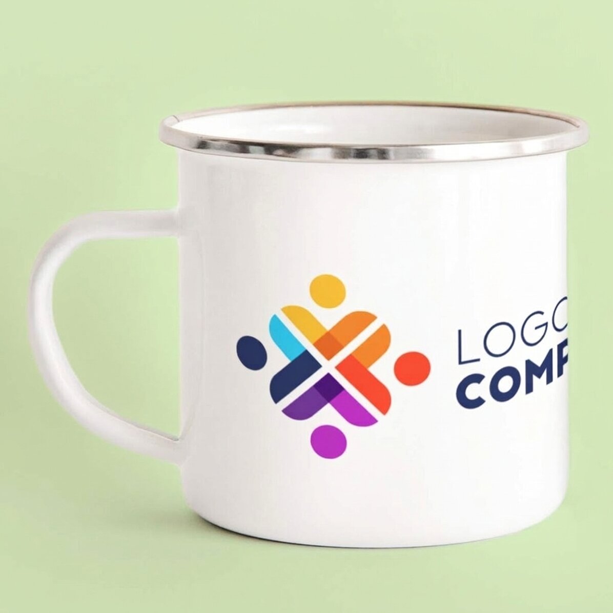 Personalisierter emaillierter Metallbecher mit Logo