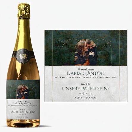 Personalisierter Sekt mit Text und Foto – Möchtet ihr unsere Paten sein?