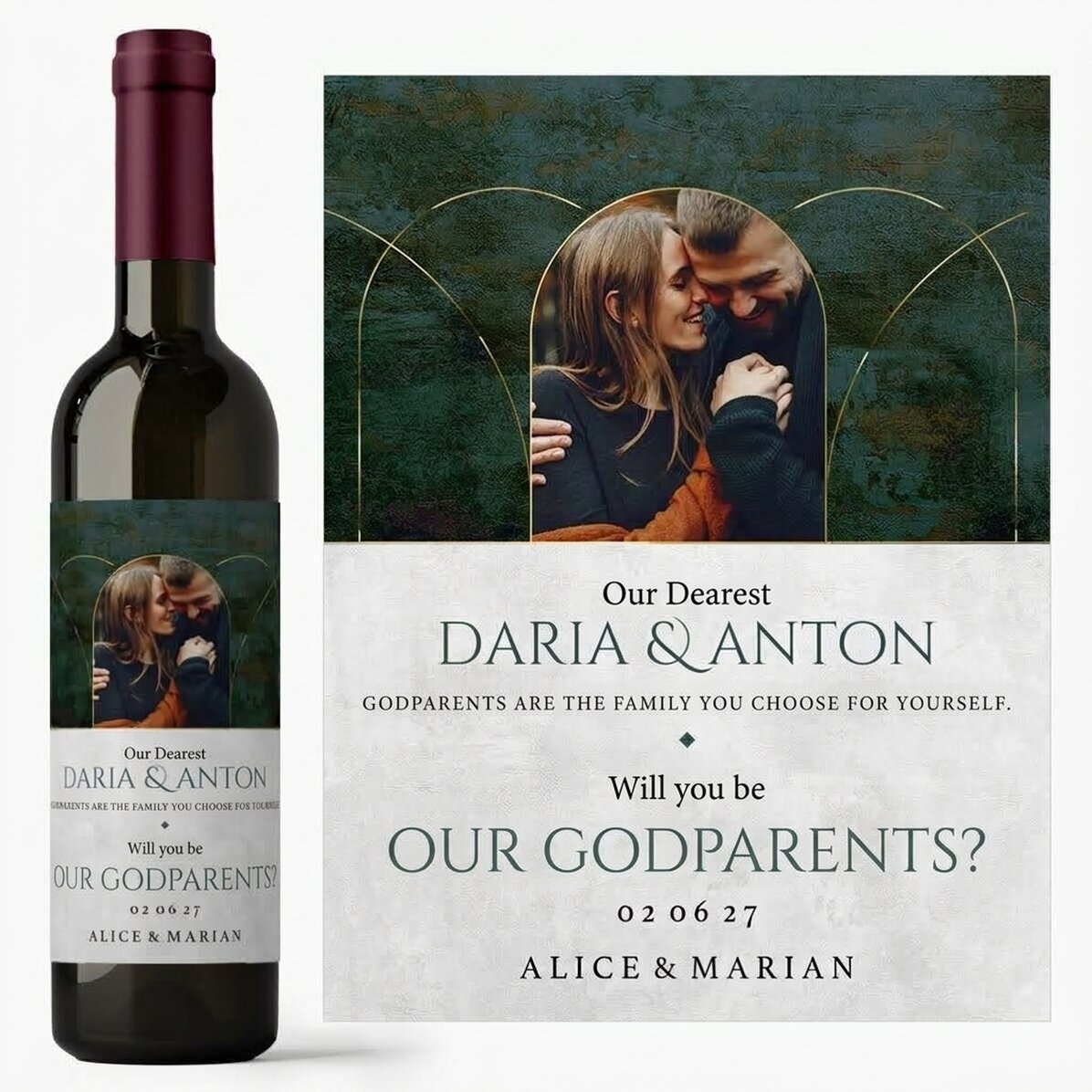 Personalisierter Wein mit Text und 1 Foto – Möchtet ihr unsere Paten sein?