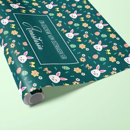 Individuell gestaltetes Geschenkpapier mit Text – Ostern