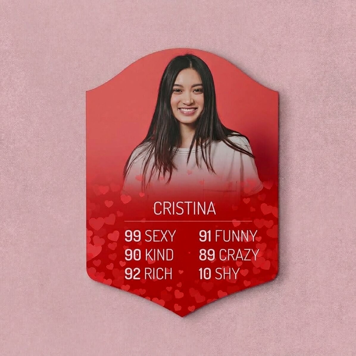 Individuell gestaltete FIFA-Karte mit Foto und Statistiken