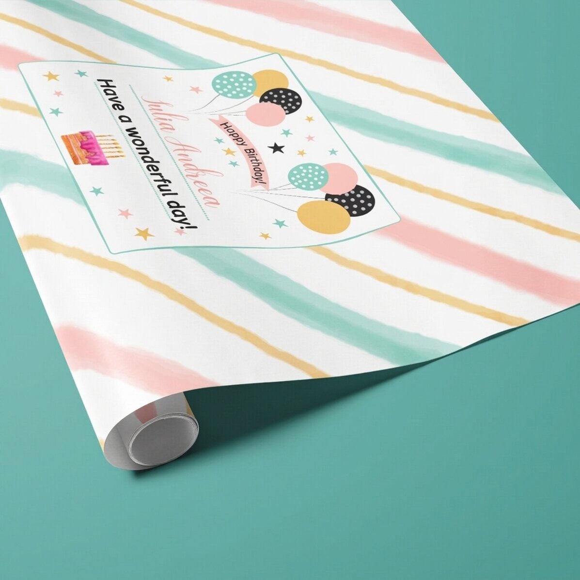 Individuell gestaltetes Geschenkpapier mit Text – Kids