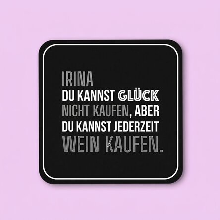 Personalisierter Untersetzer mit Namen – Glück