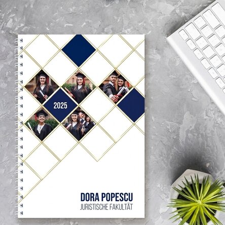 Personalisiertes Notizbuch mit Fotos und Text – Happy Graduation