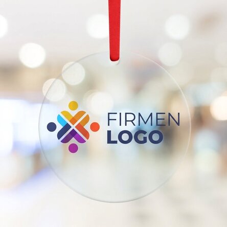 Individuell gestaltete runde Verzierung mit Logo