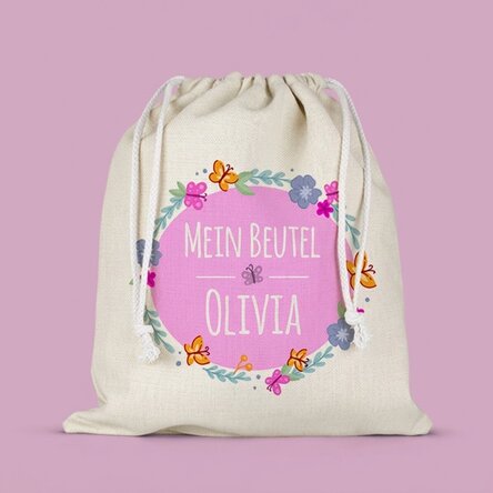 Mittlere, mit Namen personalisierte Tasche – Kleines Mädchen