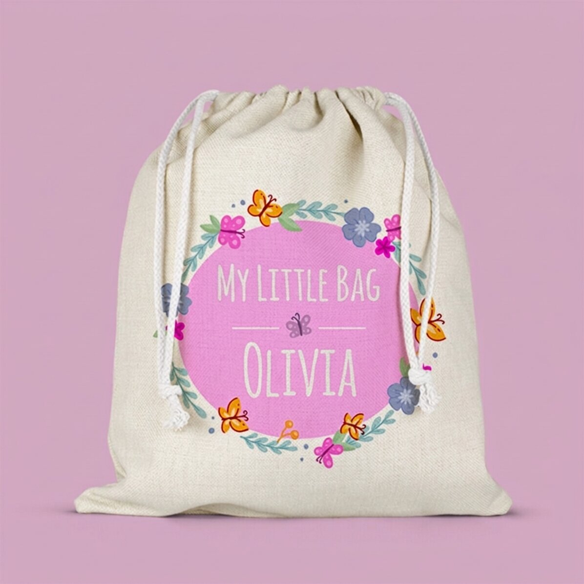 Mittlere, mit Namen personalisierte Tasche – Kleines Mädchen