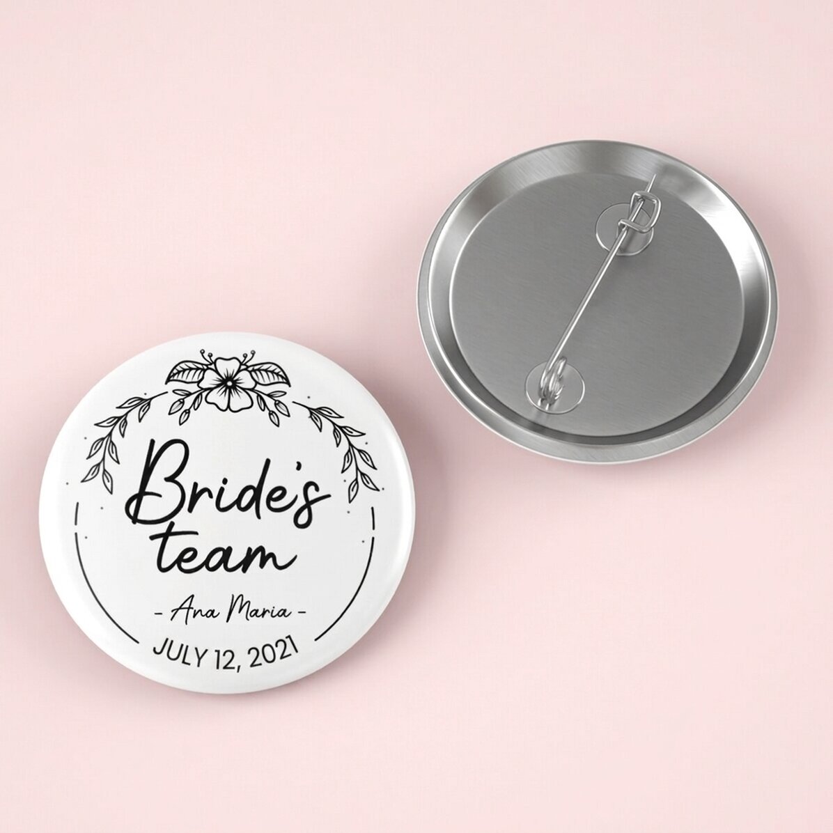 Personalisiertes Button mit Text – Bride