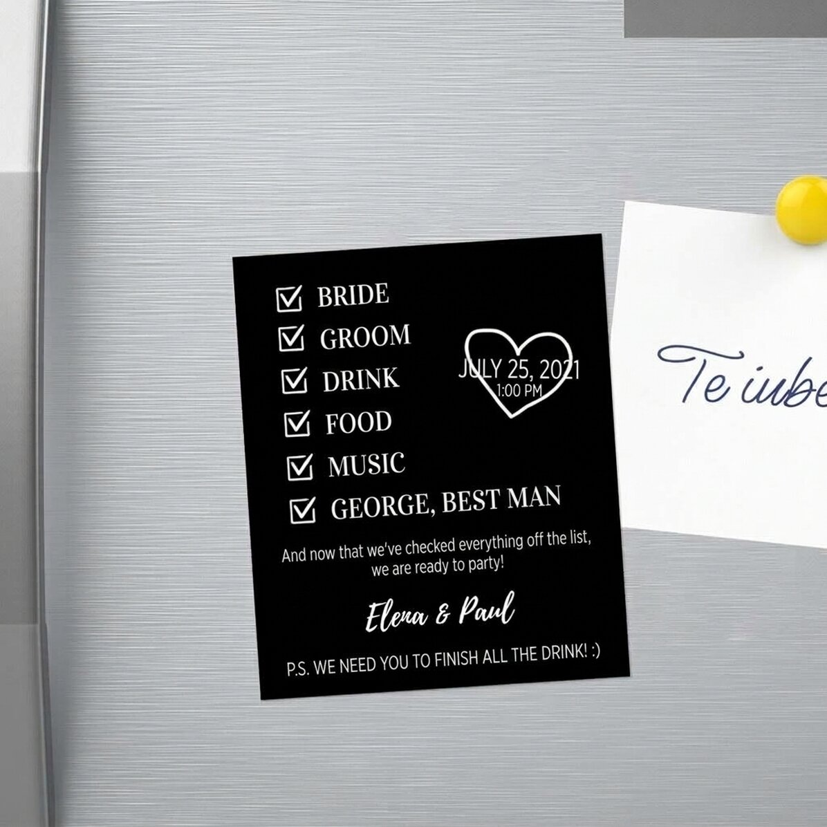 Individuell gestalteter Magnet 10 x 12 cm mit Text – Einladung