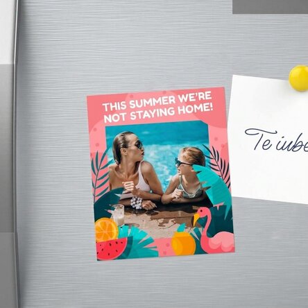 Individuell gestalteter Magnet (10 x 12 cm) mit Foto und Text – Summer fun