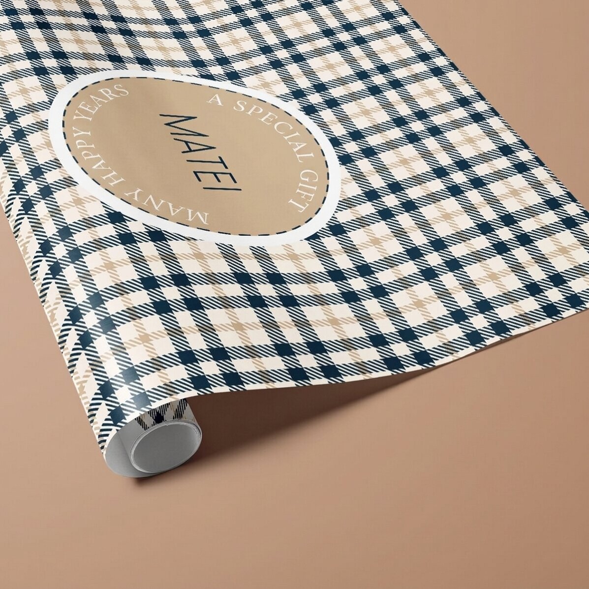 Individuell gestaltetes Geschenkpapier mit Text – Für Männer