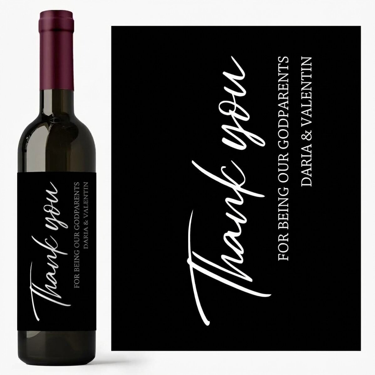 Wein mit persönlicher Botschaft – Thank you!