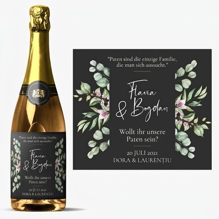 Personalisierter Sekt mit Text – Will you be?