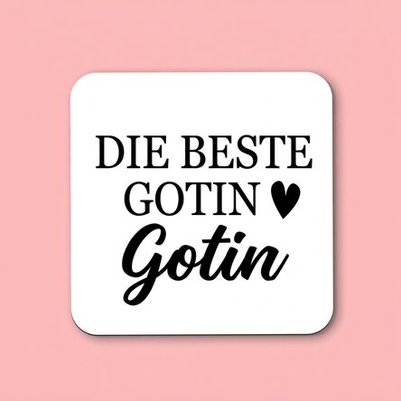 Personalisierter Gläserhalter für die Patin