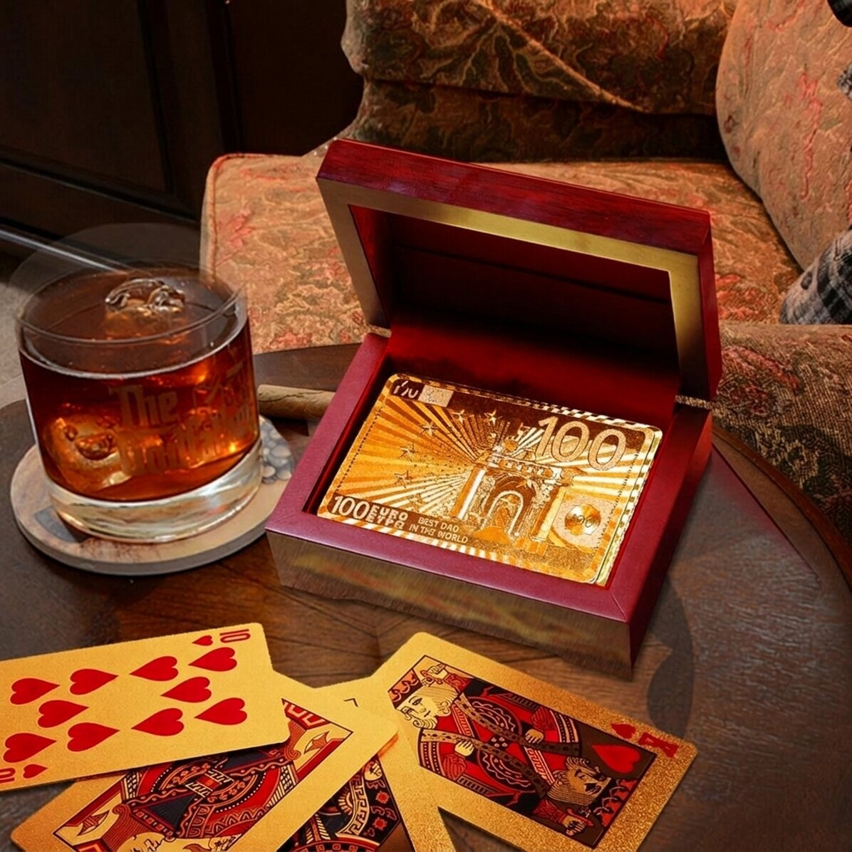Set vergoldeter Spielkarten