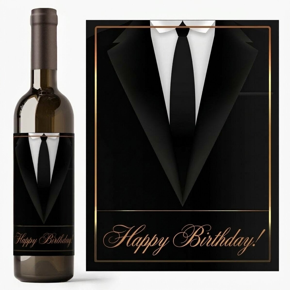 Personalisierter Wein – Elegant Black
