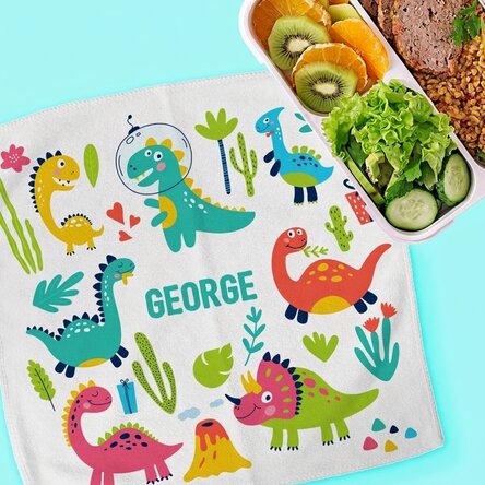 Personalisiertes Handtuch mit Aufdruck für Kinder – Dinosaurier